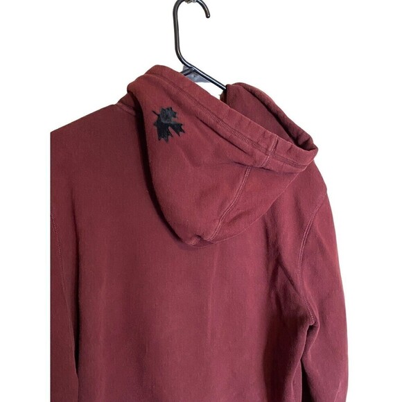Roots Hoodie Womens Size Small Canada Full Zip Maroon Sweatshirt Front Pocket - Picture 4 of 9